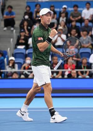 Kei Nishikori makes a fist and cheers,cheers,joy,emotion, Kinoshita Group Japan Open Tennis Championships, Tokyo, Japan Copyright: xJuergenxHasenkopfx
