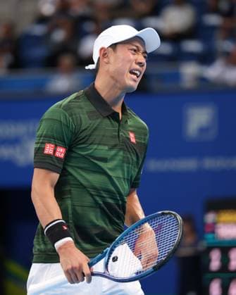 Kei Nishikori reacts angry,anger,disappointed,disappointment,emotion, Kinoshita Group Japan Open Tennis Championships, Tokyo, Japan Copyright: xJuergenxHasenkopfx