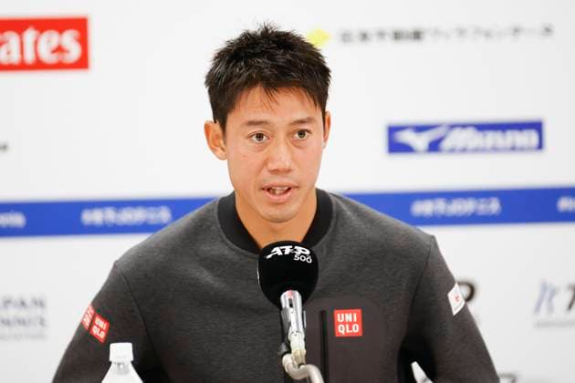 September 28, 2024, Tokyo, Japan: Kei NISHIKORI speaks during a press conference, PK, Pressekonferenz after his match against Jordan THOMPSON for the Kinoshita Group Japan Open Tennis Championships 2024 at the Ariake Coloseum. This is the longest-running ATP, Tennis Herren Tour tournament in Asia, first held in 1972. The tournaments run from September 23 to October 1st. Tokyo Japan - ZUMAm191 20240928_aap_m191_087 Copyright: xRodrigoxReyesxMarinx