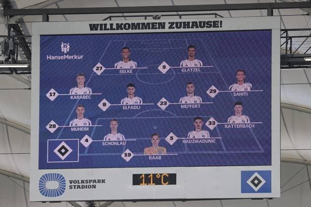Line-up of HSV Football, Men, Season 2024 2025, 2 BL, Volksparkstadion, Hamburger SV vs SC Paderborn DFL REGULATIONS PROHIBIT ANY USE OF PHOTOGRAPHS AS IMAGE SEQUENCES AND OR QUASI VIDEO