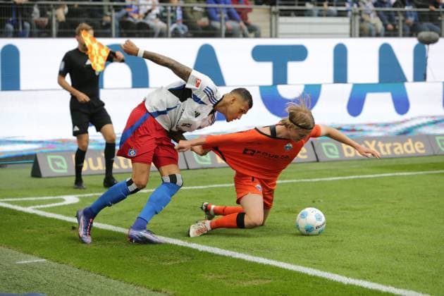 GER,Hamburg, Fußball, DFB, Hamburger SV vs SC Paderborn, im Hamburger Volksparkstadion , 28 09 2024, v l DFL regulations prohibit any use of photographs as image sequences and or quasi video Copyright: HMBxMedia FernandoxSoares