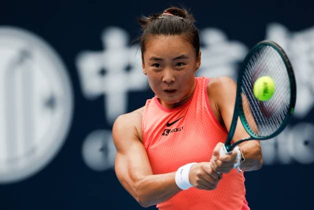 BEIJING, CHINA - SEPTEMBER 28: Yuan Yue of China competes in the Women s Singles Round of 64 match against Karolina Muchova of Czech Republic on day six of 2024 China Open at National Tennis Center on September 28, 2024 in Beijing, China.  Copyright: xVCGx 111520709218