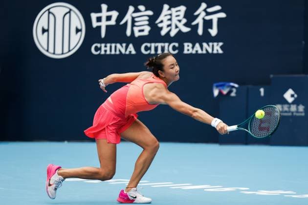 BEIJING, CHINA - SEPTEMBER 28: Yuan Yue of China competes in the Women s Singles Round of 64 match against Karolina Muchova of Czech Republic on day six of 2024 China Open at National Tennis Center on September 28, 2024 in Beijing, China.  Copyright: xVCGx 111520709189
