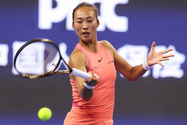 BEIJING, CHINA - SEPTEMBER 28: Zheng Qinwen of China competes in the Women s Singles Round of 64 match against Kamilla Rakhimova of Russia on day six of 2024 China Open at National Tennis Center on September 28, 2024 in Beijing, China.  Copyright: xVCGx 111520736705