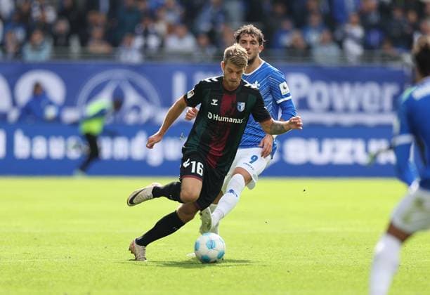 28 09 2024, xdcx, Soccer 2 Bundesliga, SV Darmstadt 98 1 FC Magdeburg, emonline, emspor, despor, v l , Marcus Mathisen 1 FC Magdeburg , Fraser Hornby SV Darmstadt 98 DFL DFB REGULATIONS PROHIBIT ANY USE OF PHOTOGRAPHS AS IMAGE SEQUENCES AND OR QUASI VIDEO Copyright: HMBxMedia Claus