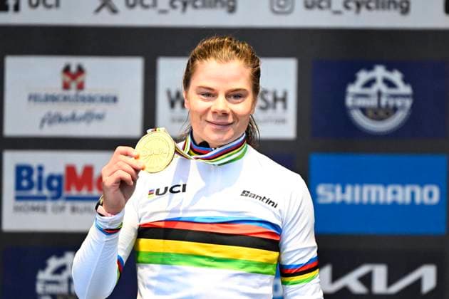 Cycling, UCI Cycling World Championships in Zurich, women, elite, road race, winner Lotte Kopecky