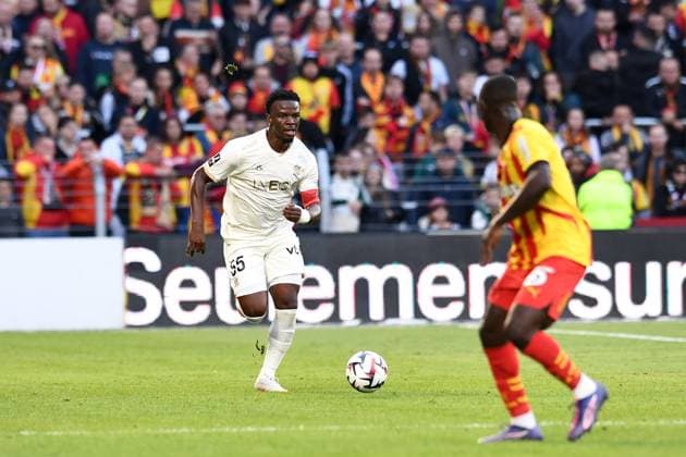 RC Lens v OGC Nice - Ligue 1 McDonald s 2024 2025 55 Youssouf NDAYISHIMIYE (ogcn) during the Ligue 1 McDonald s match between Lens and Nice at Stade Bollaert-Delelis on September 28, 2024 in Lens, France. Lens France  Copyright: xFEPx 776214362
