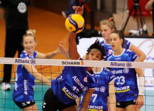 BAU 28 09 2024 Stuttgart Volleyball Supercup Allianz MTV Stuttgart vs Schwarz Weiss Erfurt, Leilani Slacanin Allianz