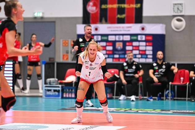 1 Volleyball Bundesliga Women, Dresdner SC vs Ladies in Black Aachen 28 09 2024 Patricia Nestler Dresdner SC, 1 1 Volleyball Bundesliga Women, Dresdner SC vs Ladies in Black Aachen on 28 09 2024 at Margon Arena Dresden Copyright: xBEAUTIFULxSPORTS Hoepnerx