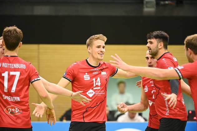 Timon Schippmann TV Rottenburg, 14 GER, TV Rottenburg vs Dentalservice Gust VC Dresden, Volleyball, Men, 2 Bundesliga, Season 24 25, 28 09 2024 GER, TV Rottenburg vs Dentalservice Gust VC Dresden, Volleyball, Men, 2 Bundesliga, Season 24 25, 28 09 2024 Rottenburg Copyright: xEibner-Pressefoto NicolasxWoernx EP_NWN