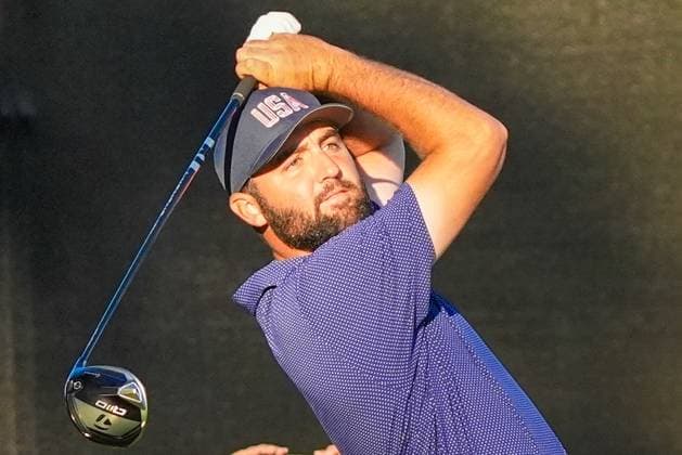 September 28, 2024, Montreal, Quebec, USA: Scottie Scheffler (USA) tees off the 11th hole during Day 3 of the 2024 Presidents Cup at The Royal Montreal Golf Club. Montreal USA - ZUMAw109 20240928_fap_w109_052 Copyright: xDebbyxWongx