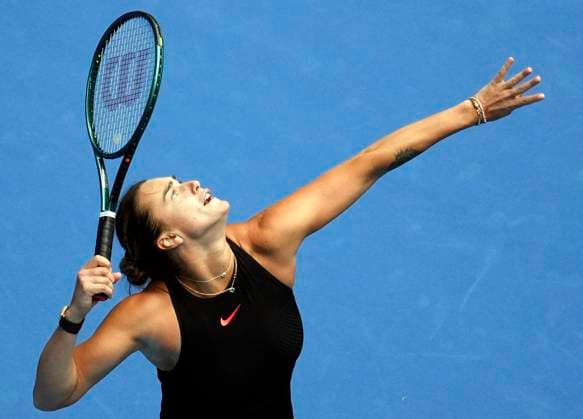 BEIJING, CHINA - SEPTEMBER 28: Aryna Sabalenka of Belarus competes in the Women s Singles Round of 64 match against Mananchaya Sawangkaew of Thailand on day six of 2024 China Open at National Tennis Center on September 28, 2024 in Beijing, China.  Copyright: xBeijingxYouthxDailyx 111520738276