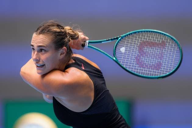 BEIJING, CHINA - SEPTEMBER 28: Aryna Sabalenka of Belarus competes in the Women s Singles Round of 64 match against Mananchaya Sawangkaew of Thailand on day six of 2024 China Open at National Tennis Center on September 28, 2024 in Beijing, China.  Copyright: xVCGx 111520849421