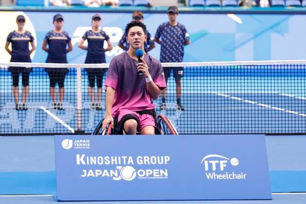 September 29, 2024, Tokyo, Japan: Tokito ODA (JPN) speaks to the audience after winning the Wheelchair Men s Singles final match against Gustavo FERNANDEZ (ARG) during the Kinoshita Group Japan Open Tennis Championships 2024 at the Ariake Colosseum. This is the longest-running ATP, Tennis Herren Tour tournament in Asia, first held in 1972. The tournaments run from September 23 to October 1st. Oda won 6 3, 6 4. Tokyo Japan - ZUMAm191 20240929_aap_m191_001 Copyright: xRodrigoxReyesxMarinx