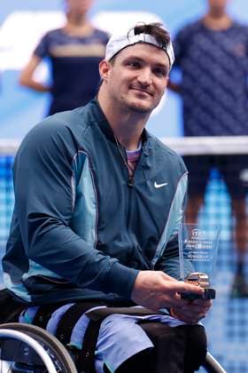 September 29, 2024, Tokyo, Japan: First Runner Gustavo FERNANDEZ (ARG) poses for the cameras during the award ceremony for the Wheelchair Men s Singles final match of the Kinoshita Group Japan Open Tennis Championships 2024 at the Ariake Colosseum. This is the longest-running ATP, Tennis Herren Tour tournament in Asia, first held in 1972. The tournaments run from September 23 to October 1st. Tokito Oda won 6 3, 6 4. Tokyo Japan - ZUMAm191 20240929_aap_m191_013 Copyright: xRodrigoxReyesxMarinx