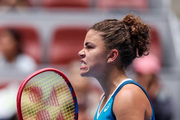 BEIJING, CHINA - SEPTEMBER 28: Jasmine Paolini of Italy reacts in the Women s Singles Round of 64 match against Clara Tauson of Denmark on day six of 2024 China Open at National Tennis Center on September 28, 2024 in Beijing, China.  Copyright: xVCGx 111520849996