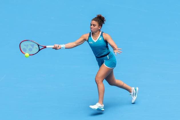 BEIJING, CHINA - SEPTEMBER 28: Jasmine Paolini of Italy competes in the Women s Singles Round of 64 match against Clara Tauson of Denmark on day six of 2024 China Open at National Tennis Center on September 28, 2024 in Beijing, China.  Copyright: xVCGx 111520850059