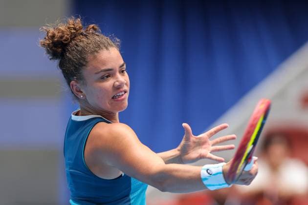BEIJING, CHINA - SEPTEMBER 28: Jasmine Paolini of Italy competes in the Women s Singles Round of 64 match against Clara Tauson of Denmark on day six of 2024 China Open at National Tennis Center on September 28, 2024 in Beijing, China.  Copyright: xVCGx 111520850048