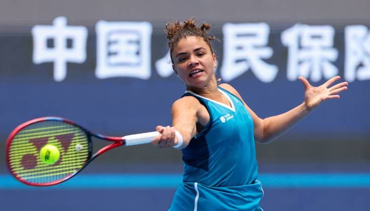 BEIJING, CHINA - SEPTEMBER 28: Jasmine Paolini of Italy competes in the Women s Singles Round of 64 match against Clara Tauson of Denmark on day six of 2024 China Open at National Tennis Center on September 28, 2024 in Beijing, China.  Copyright: xVCGx 111520850025
