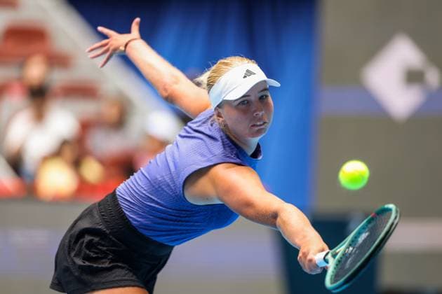 BEIJING, CHINA - SEPTEMBER 28: Clara Tauson of Denmark competes in the Women s Singles Round of 64 match against Jasmine Paolini of Italy on day six of 2024 China Open at National Tennis Center on September 28, 2024 in Beijing, China.  Copyright: xVCGx 111520849978