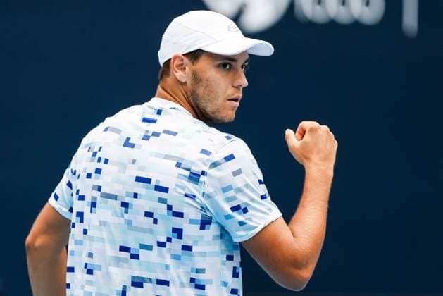 BEIJING, CHINA - SEPTEMBER 28: Pavel Kotov of Russia reacts in the Men s Singles Round of 16 match against Flavio Cobolli of Italy on day six of 2024 China Open at National Tennis Center on September 28, 2024 in Beijing, China.  Copyright: xVCGx 111520849098