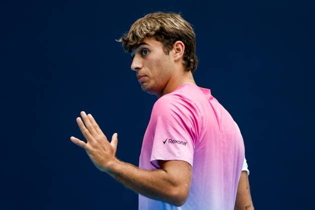 BEIJING, CHINA - SEPTEMBER 28: Flavio Cobolli of Italy reacts in the Men s Singles Round of 16 match against Pavel Kotov of Russia on day six of 2024 China Open at National Tennis Center on September 28, 2024 in Beijing, China.  Copyright: xVCGx 111520849114
