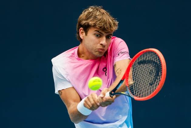 BEIJING, CHINA - SEPTEMBER 28: Flavio Cobolli of Italy competes in the Men s Singles Round of 16 match against Pavel Kotov of Russia on day six of 2024 China Open at National Tennis Center on September 28, 2024 in Beijing, China.  Copyright: xVCGx 111520849101