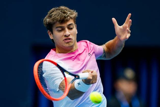 BEIJING, CHINA - SEPTEMBER 28: Flavio Cobolli of Italy competes in the Men s Singles Round of 16 match against Pavel Kotov of Russia on day six of 2024 China Open at National Tennis Center on September 28, 2024 in Beijing, China.  Copyright: xVCGx 111520849090