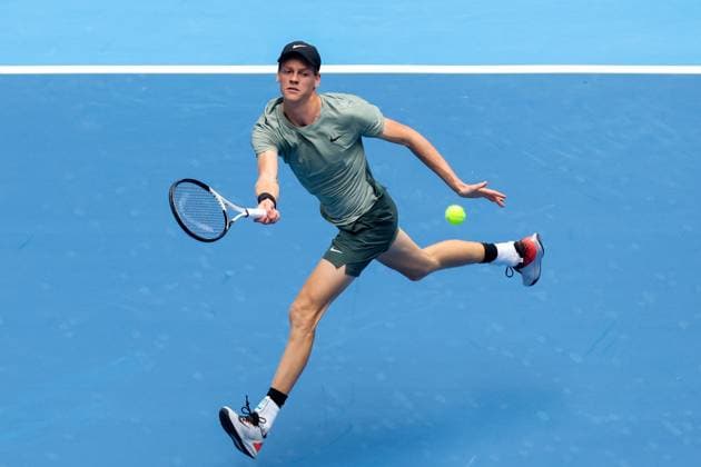 BEIJING, CHINA - SEPTEMBER 28: Jannik Sinner of Italy competes in the Men s Singles Round of 16 match against Roman Safiullin of Russia on day six of 2024 China Open at National Tennis Center on September 28, 2024 in Beijing, China.  Copyright: xVCGx 111520849708