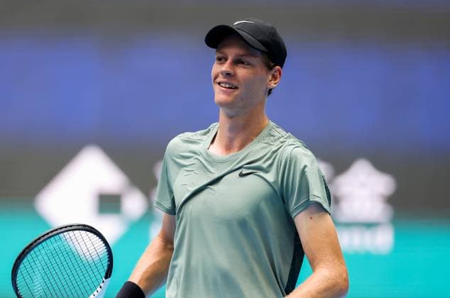 BEIJING, CHINA - SEPTEMBER 28: Jannik Sinner of Italy reacts in the Men s Singles Round of 16 match against Roman Safiullin of Russia on day six of 2024 China Open at National Tennis Center on September 28, 2024 in Beijing, China.  Copyright: xVCGx 111520849669