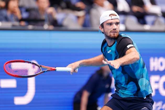September 29, 2024, Tokyo, Japan: Tomas MACHAC (CZE) hits a return against Alex MICHELSEN (USA) during the Kinoshita Group Japan Open Tennis Championships 2024 at the Ariake Coloseum. This is the longest-running ATP, Tennis Herren Tour tournament in Asia, first held in 1972. The tournaments run from September 23 to October 1st. Tokyo Japan - ZUMAm191 20240929_aap_m191_020 Copyright: xRodrigoxReyesxMarinx