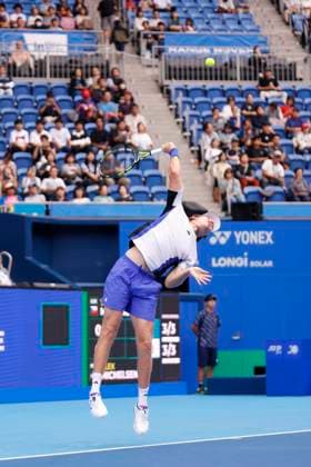 September 29, 2024, Tokyo, Japan: Alex MICHELSEN (USA) serves against Tomas MACHAC (CZE) during the Kinoshita Group Japan Open Tennis Championships 2024 at the Ariake Coloseum. This is the longest-running ATP, Tennis Herren Tour tournament in Asia, first held in 1972. The tournaments run from September 23 to October 1st. Tokyo Japan - ZUMAm191 20240929_aap_m191_024 Copyright: xRodrigoxReyesxMarinx