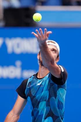 September 29, 2024, Tokyo, Japan: Tomas MACHAC (CZE) serves against Alex MICHELSEN (USA) during the Kinoshita Group Japan Open Tennis Championships 2024 at the Ariake Coloseum. This is the longest-running ATP, Tennis Herren Tour tournament in Asia, first held in 1972. The tournaments run from September 23 to October 1st. Tokyo Japan - ZUMAm191 20240929_aap_m191_030 Copyright: xRodrigoxReyesxMarinx