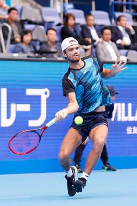 September 29, 2024, Tokyo, Japan: Tomas MACHAC (CZE) hits a return against Alex MICHELSEN (USA) during the Kinoshita Group Japan Open Tennis Championships 2024 at the Ariake Coloseum. This is the longest-running ATP, Tennis Herren Tour tournament in Asia, first held in 1972. The tournaments run from September 23 to October 1st. Tokyo Japan - ZUMAm191 20240929_aap_m191_026 Copyright: xRodrigoxReyesxMarinx