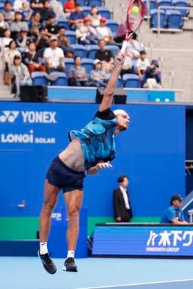 September 29, 2024, Tokyo, Japan: Tomas MACHAC (CZE) serves against Alex MICHELSEN (USA) during the Kinoshita Group Japan Open Tennis Championships 2024 at the Ariake Coloseum. This is the longest-running ATP, Tennis Herren Tour tournament in Asia, first held in 1972. The tournaments run from September 23 to October 1st. Tokyo Japan - ZUMAm191 20240929_aap_m191_029 Copyright: xRodrigoxReyesxMarinx
