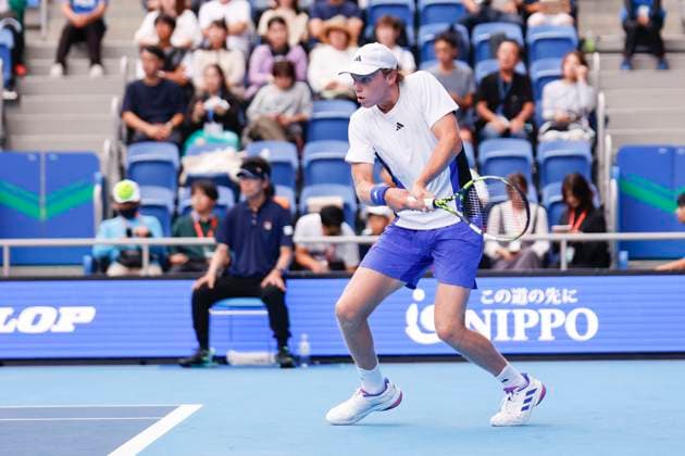 September 29, 2024, Tokyo, Japan: Alex MICHELSEN (USA) hits a return against Tomas MACHAC (CZE) during the Kinoshita Group Japan Open Tennis Championships 2024 at the Ariake Coloseum. This is the longest-running ATP, Tennis Herren Tour tournament in Asia, first held in 1972. The tournaments run from September 23 to October 1st. Tokyo Japan - ZUMAm191 20240929_aap_m191_035 Copyright: xRodrigoxReyesxMarinx