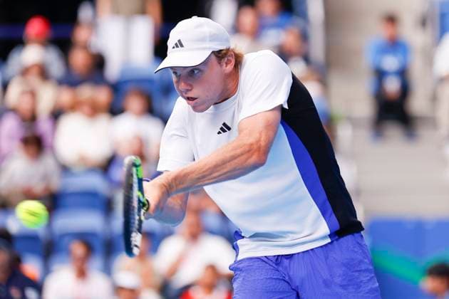 September 29, 2024, Tokyo, Japan: Alex MICHELSEN (USA) hits a return against Tomas MACHAC (CZE) during the Kinoshita Group Japan Open Tennis Championships 2024 at the Ariake Coloseum. This is the longest-running ATP, Tennis Herren Tour tournament in Asia, first held in 1972. The tournaments run from September 23 to October 1st. Tokyo Japan - ZUMAm191 20240929_aap_m191_037 Copyright: xRodrigoxReyesxMarinx
