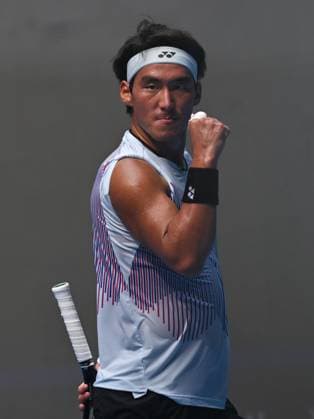 (240929) -- BEIJING, Sept. 29, 2024 -- Bu Yunchaokete celebrates scoring during the men s singles second round match between Bu Yunchaokete of China and Lorenzo Musetti of Italy at 2024 China Open tennis tournament in Beijing, capital of China, Sept. 29, 2024. ) (SP)CHINA-BEIJING-TENNIS-CHINA OPEN-MEN S SINGLES (CN) ZhangxLong 
