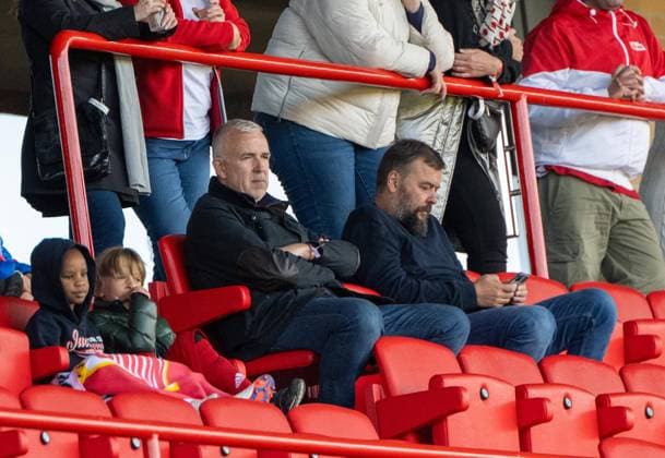 Football, Women, Season 2024 2025, 2 Women Bundesliga 5 Matchday , 1 FC Union Berlin FC Bayern Munich II, from l President Dirk Zingler 1 FC Union , Managing Director Communications and Press and Stadium Spokesman Christian Arbeit 1 FC Union in the stands, 29 09 2024, Copyright: xMatthiasxKochx