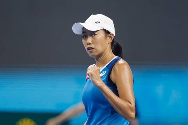 BEIJING, CHINA - SEPTEMBER 29: Zhang Shuai of China reacts in the Women s Singles Round of 32 match against Greet Minnen of Belgium on day seven of 2024 China Open at National Tennis Center on September 29, 2024 in Beijing, China.  Copyright: xVCGx 111520900157