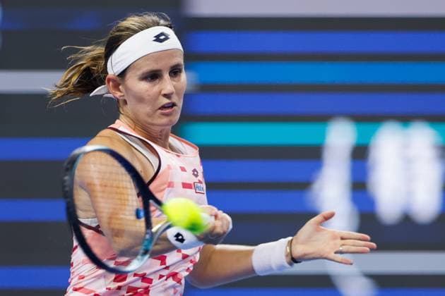 BEIJING, CHINA - SEPTEMBER 29: Greet Minnen of Belgium competes in the Women s Singles Round of 32 match against Zhang Shuai of China on day seven of 2024 China Open at National Tennis Center on September 29, 2024 in Beijing, China.  Copyright: xVCGx 111520900156