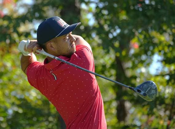 September 29, 2024, Montreal, Pq, Canada: United States team member Xander Schauffele tees off on the 4th hole during their fifth round singles match at the Presidents Cup golf tournament at Royal Montreal Golf Club on Sunday, September 29, 2024 in Montreal. Xander Schauffele.  - ZUMAc35_ 20240929_zaf_c35_006 Copyright: xChristinnexMuschix