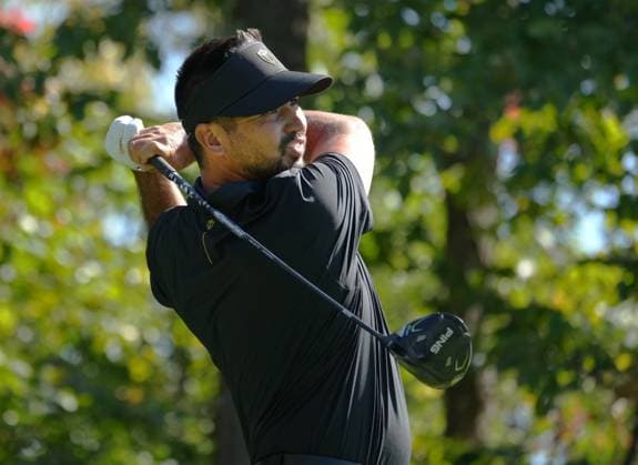 September 29, 2024, Montreal, Pq, Canada: International team member Jason Day of Australia, tees off on the 4th hole during their fifth round singles match at the Presidents Cup golf tournament at Royal Montreal Golf Club on Sunday, September 29, 2024 in Montreal. Canada News - September 29, 2024  - ZUMAc35_ 20240929_zaf_c35_007 Copyright: xChristinnexMuschix