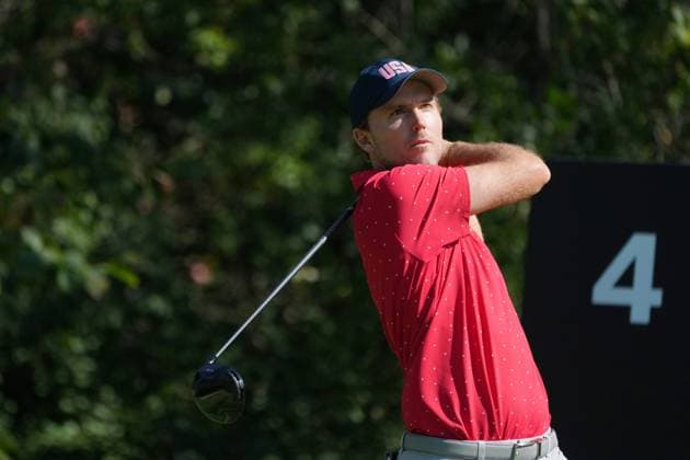 September 29, 2024, Montreal, Pq, Canada: United States team member Russell Henley hits his shot from the 4th tee during his fifth round singles match at the Presidents Cup golf tournament at Royal Montreal Golf Club on Sunday, September 29, 2024 in Montreal. Canada News - September 29, 2024  - ZUMAc35_ 20240929_zaf_c35_041 Copyright: xChristinnexMuschix