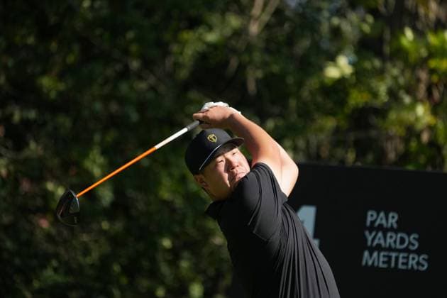 September 29, 2024, Montreal, Pq, Canada: International team member Sungjae Im of South Korea, hits his shot from the 4th tee during his fifth round singles match at the Presidents Cup golf tournament at Royal Montreal Golf Club on Sunday, September 29, 2024 in Montreal. Canada News - September 29, 2024  - ZUMAc35_ 20240929_zaf_c35_042 Copyright: xChristinnexMuschix