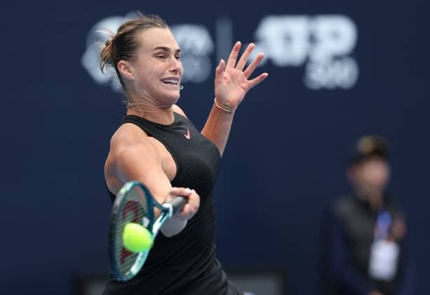(240930) -- BEIJING, Sept. 30, 2024 -- Aryna Sabalenka of Belarus hits a return during the women s singles third round match against Ashlyn Krueger of the United States at 2024 China Open tennis tournament in Beijing, capital of China, Sept. 30, 2024. ) (SP)CHINA-BEIJING-TENNIS-CHINA OPEN-WOMEN S SINGLES (CN) ZhangxChenlin 