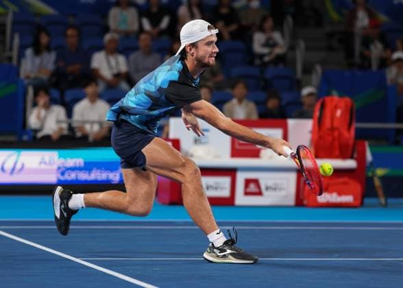 Tomas Machac CZE , Kinoshita Group Japan Open Tennis Championships, Tokyo, Japan Copyright: xJuergenxHasenkopfx