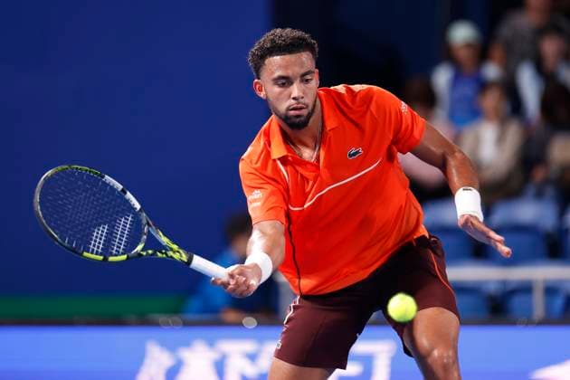 September 30, 2024, Tokyo, Japan: Arthur FILS (FRA) hits a return against Holger RUNE (DEN) during their Men s Singles Semifinal match of the Kinoshita Group Japan Open Tennis Championships 2024 at the Ariake Coloseum. This is the longest-running ATP, Tennis Herren Tour tournament in Asia, first held in 1972. The tournaments run from September 23 to October 1st. Tokyo Japan - ZUMAm191 20240930_aap_m191_047 Copyright: xRodrigoxReyesxMarinx