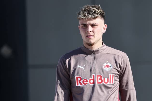 SOCCER - UEFA CL, RBS vs Brest SALZBURG,AUSTRIA,30.SEP.24 - SOCCER - UEFA Champions League, Red Bull Salzburg vs Stade Brestois 29, preview, training RBS. Image shows Bobby Clark (RBS).  GEPAxpictures xDavidxGeieregger