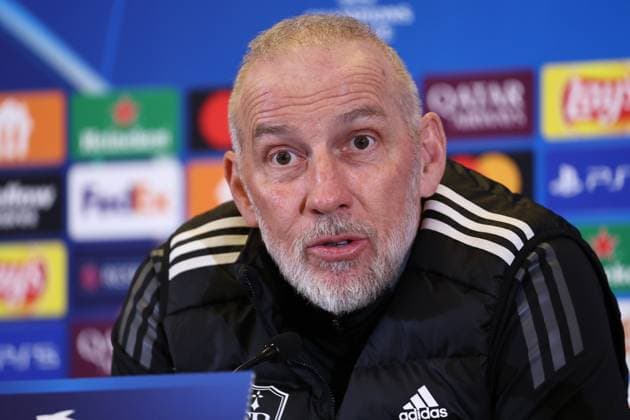 SOCCER - UEFA CL, RBS vs Brest SALZBURG,AUSTRIA,30.SEP.24 - SOCCER - UEFA Champions League, Red Bull Salzburg vs Stade Brestois 29, preview, press conference, PK, Pressekonferenz Brest. Image shows head coach Eric Roy (Brest).  GEPAxpictures xDavidxGeieregger